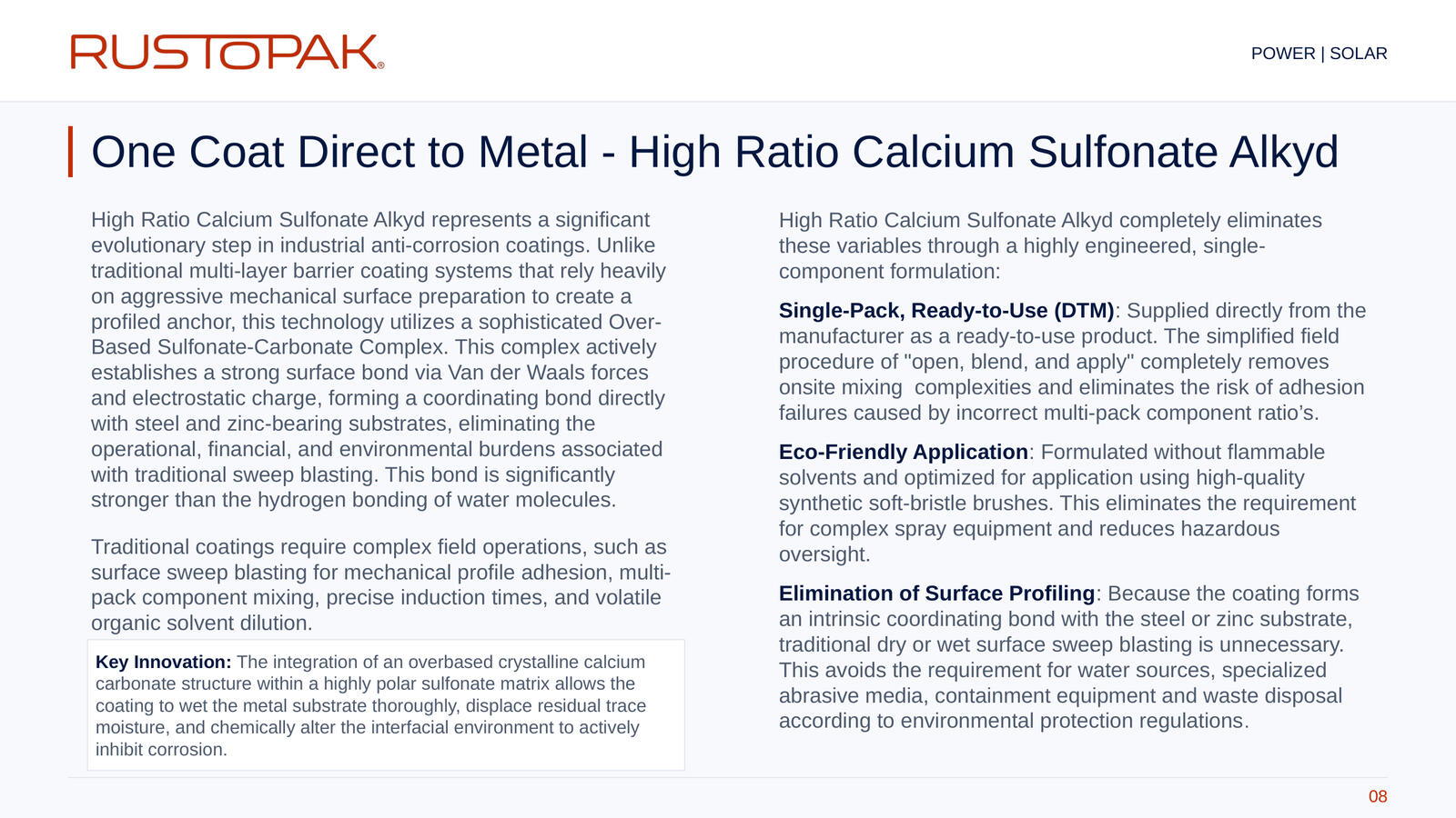 08. One Coat Direct to Metal - High Ratio Calcium Sulfonate Alkyd (HRCSA)